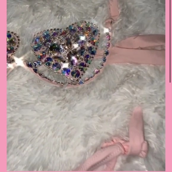 NEW Heart Rhinestone Carnival Bikini B C cup - Picture 5 of 13